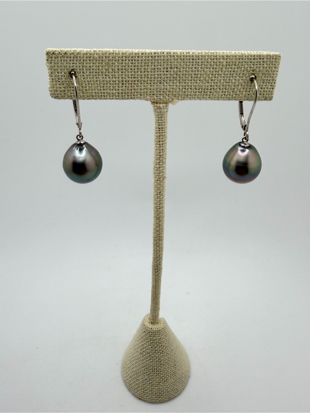 Huge 13x12mm Cultured Baroque Tahitian Pearl dangle earrings w/ 925 leverbacks!